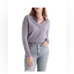 Madewell Polo Sweater, Dusk Periwinkle, XS